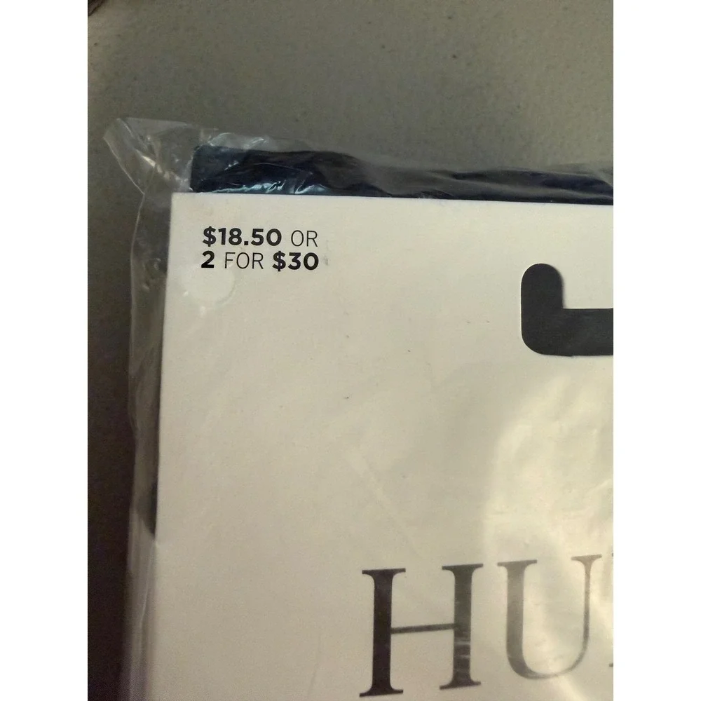 HUE Yoga Waist Tights Womens Size 4 Black Opaque Rib‎ Control Top Leggings
